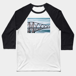 A train crosses the Forth Rail Bridge, Scotland Baseball T-Shirt